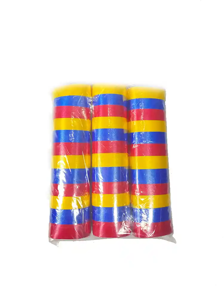 Serpentina En Cinta Para Fiesta Colombia Paquete X3 (amarillo, Azul Y Rojo)