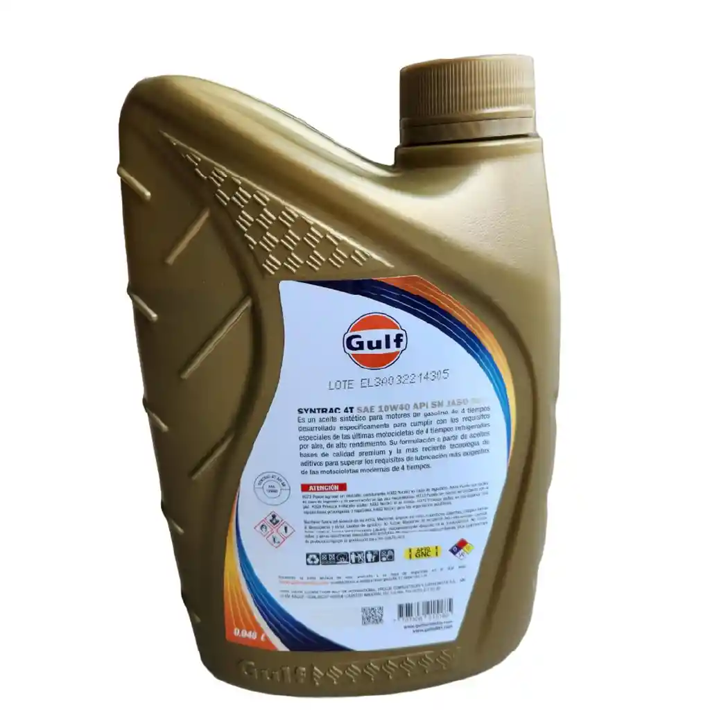 Aceite Para Moto Gulf Syntrac 4t 10w40 / Jaso Ma2 / Api Sn