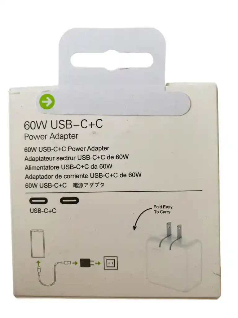Cubo Iphone 60w/ Marranita Doble Tipo C 60w