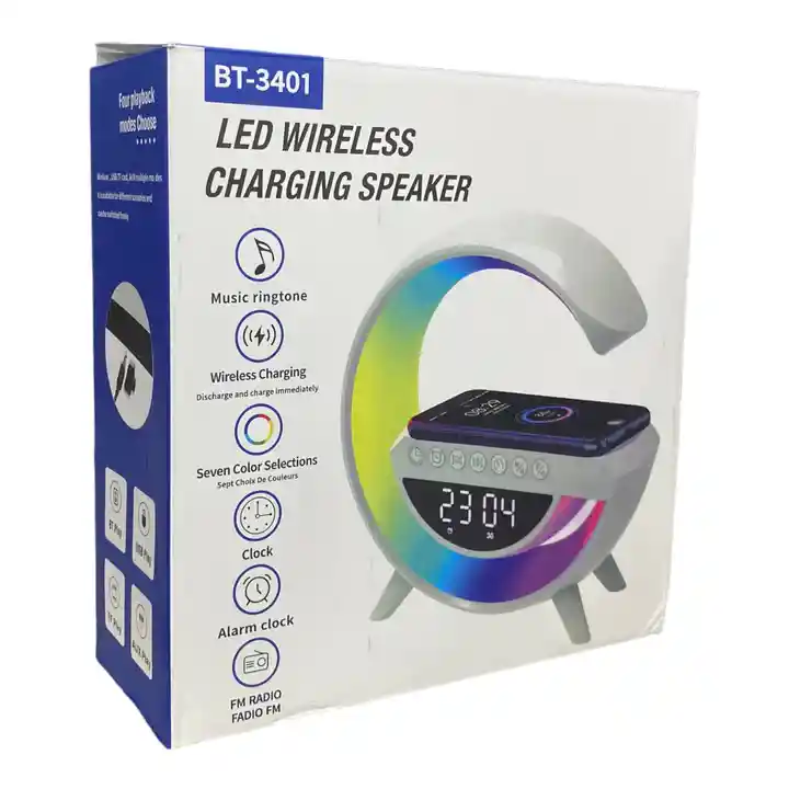 Radio Parlante Usb + Lampara + Cargador Inalambrico G Bt-3401