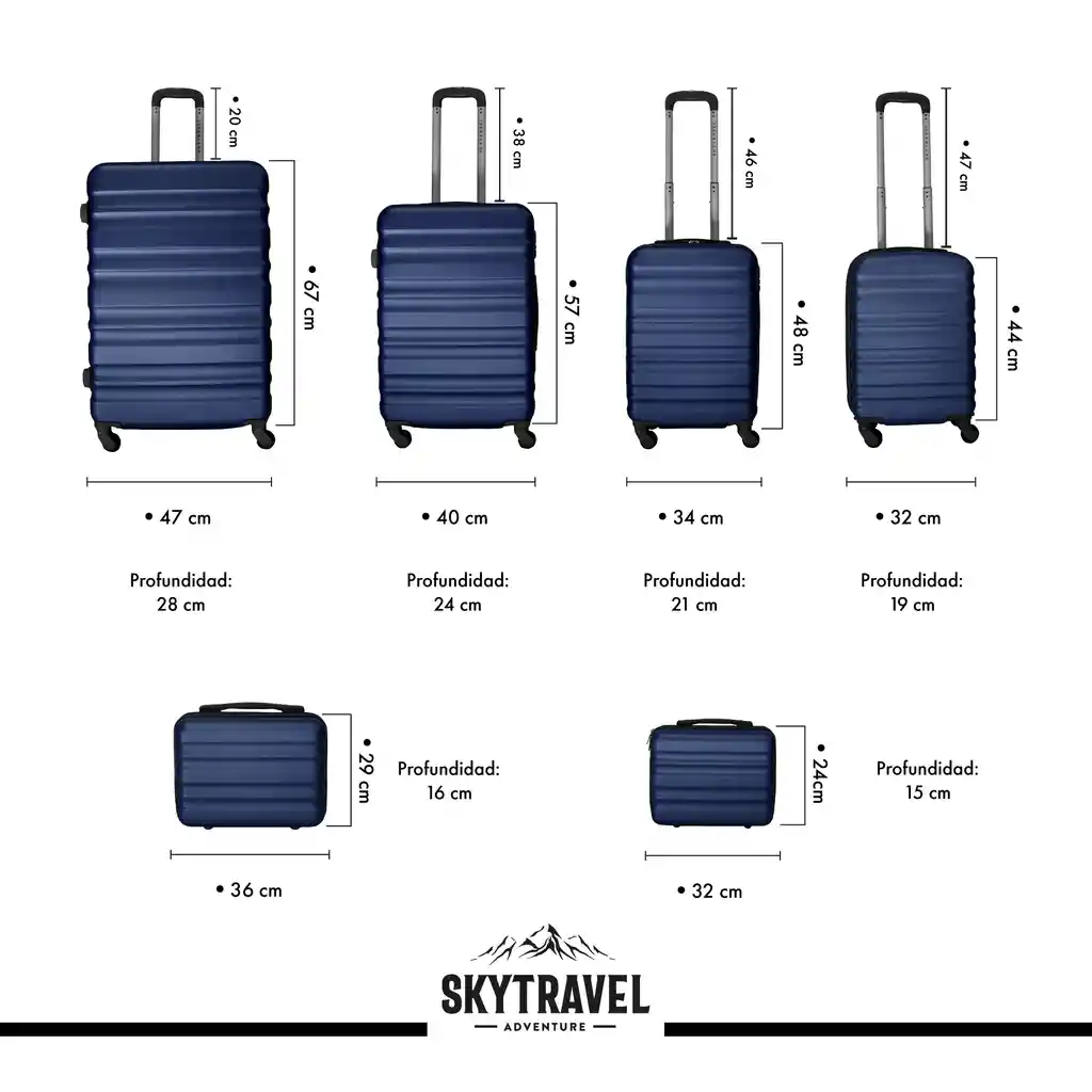 Maletas De Viaje Set X6 Unidades Rigidas Ruedas 360 Abs