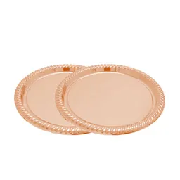 Bandejas Plasticas Metalizadas De Color Oro Rosa X2