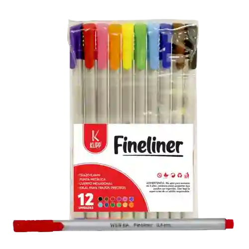 Micropunta Fineliner Klipp 12 Unidades