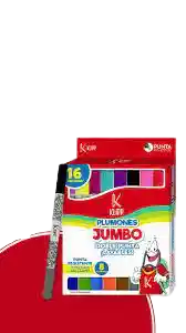 Plumones Jumbo Doble Punta Lavables 16 Colores