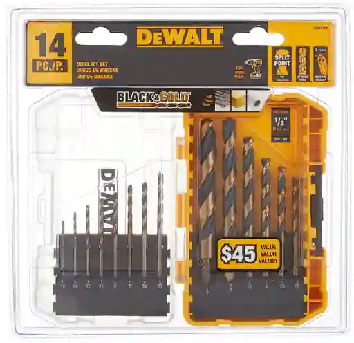 Juego De Brocas 14 Piezas Puntas Divididas 135 Grados Dewalt