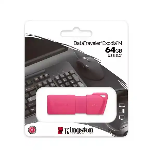 ⭐memoria Usb 64gb Kingston Rosa, Usb 3.2⭐