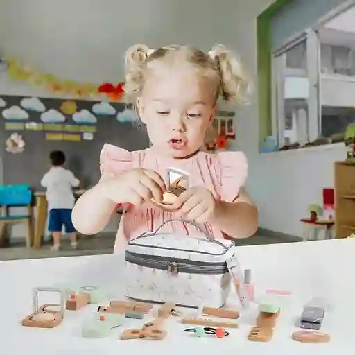 Bolso De Peluquería De Madera Para Niñas Y Niños