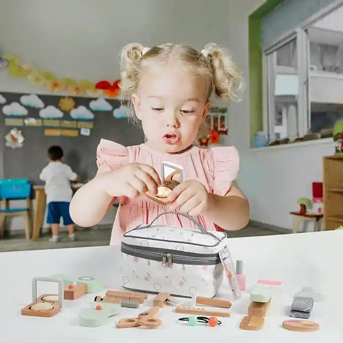 Bolso De Peluquería De Madera Para Niñas Y Niños