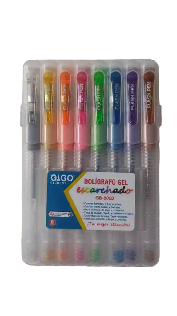 Boligrafo Gel Escarchado X 8