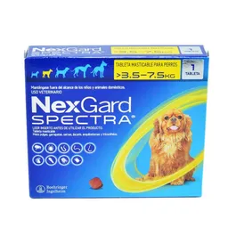 Nexgard Spectra 3.5 A 7.5 Kg Nexgard Desparasitante Externo E Interno Antipulgas Y Antigarrapatas