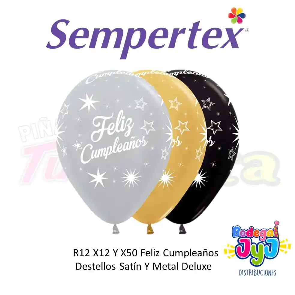 Globo Sempertex R12 Feliz Cumpleaños Deluxe