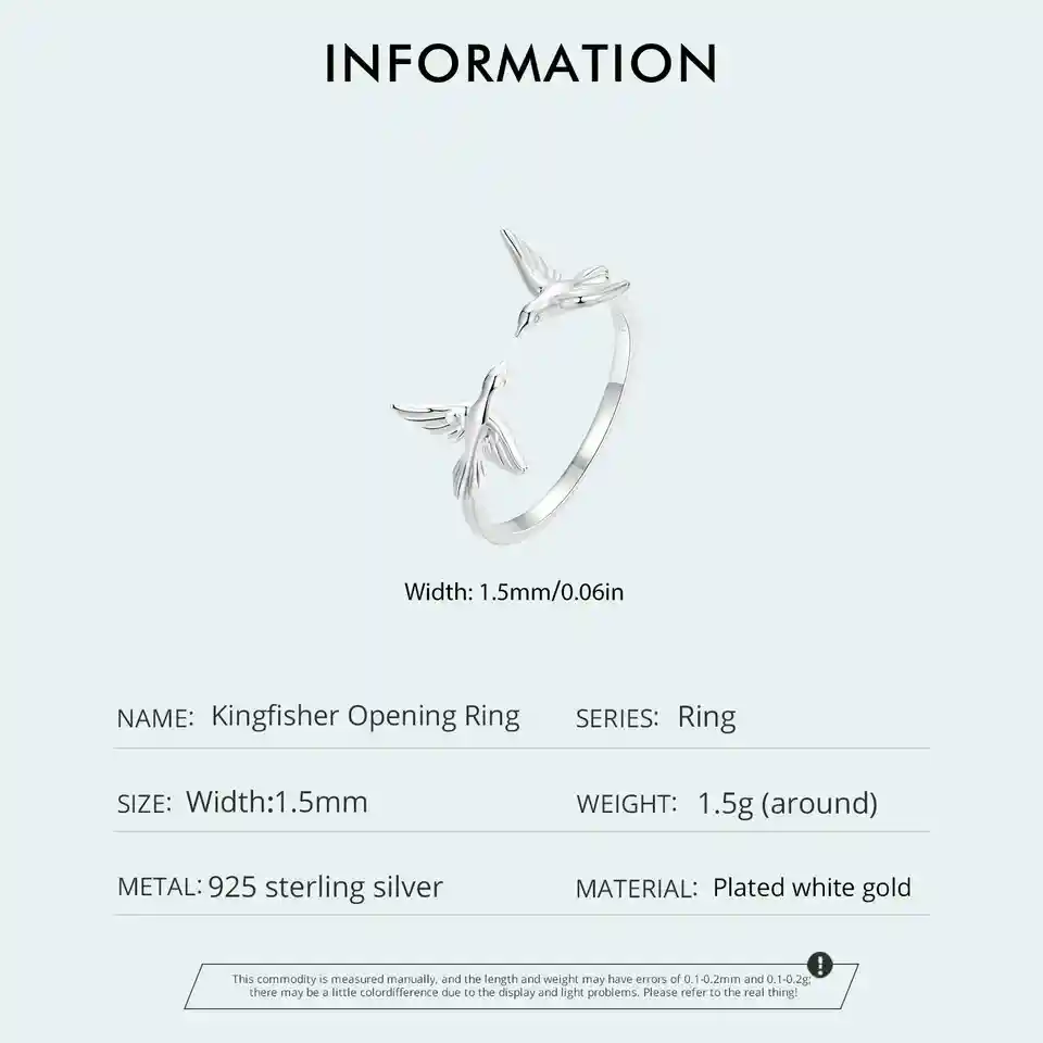 Anillo Ajustable Mujer Palomas Paz Fabricado En Plata 925