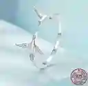 Anillo Ajustable Mujer Palomas Paz Fabricado En Plata 925