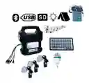 Kit Panel Solar Radio Portátil Bluetooth+4 Bombillos+lampara