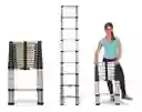 Escalera Plegable Telescópica Aluminio Retráctil 9 Pasos 2,9 Metros