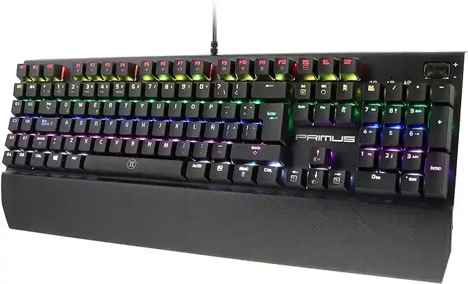 Teclado Gamer Primus Ballista200s Qwerty Primus Red Español Latinoamérica Color Negro Con Luz Rgb