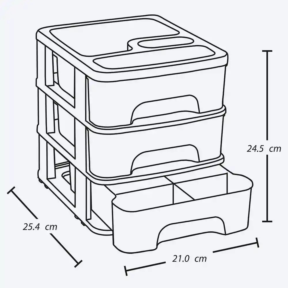 Gavetero Pequeño Con 3 Gavetas Blanco