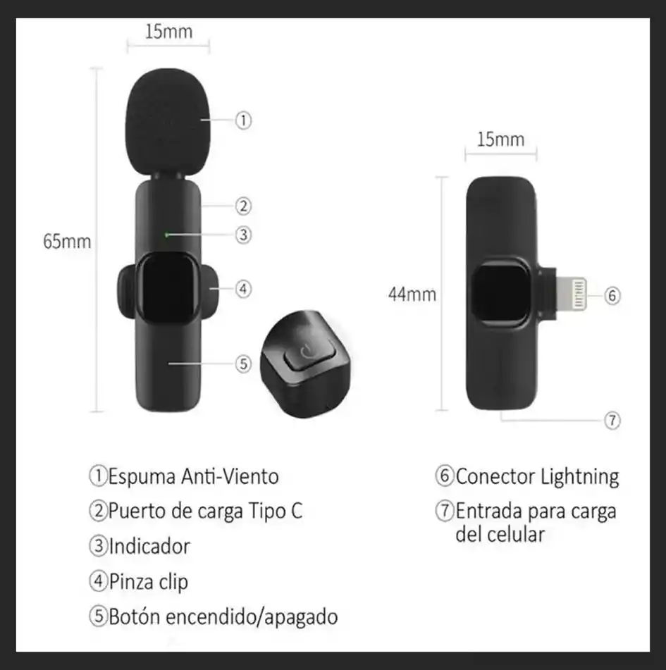 Microfono Inalambrico De Solapa Para Celular Entrevistas