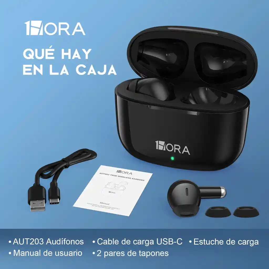 Audífonos In-ear Inalámbricos 1hora Aut203