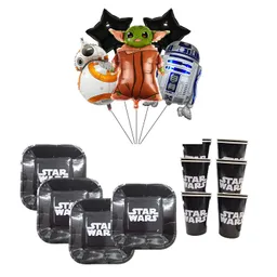 Kit De Fiesta Baby Yoda Platos Y Vasos De Carton X5 Und