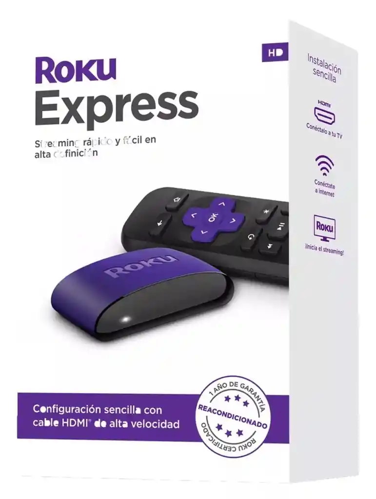 Roku Express 3930eu | Reproductor Streaming Hd Cable Hdmi (reacondicionado)