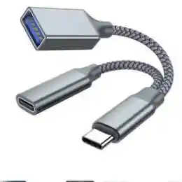 Adaptador Tipo C A Usb A 2 En 1, Cable Otg, Adaptador De Teléfono, Puerto De Carga