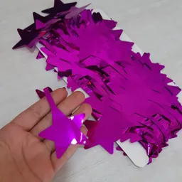 Cortina Metalizada De Estrellas En Color Fucsia