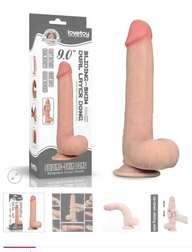 9'' Sliding Skin Dual Layer Dong Flesh