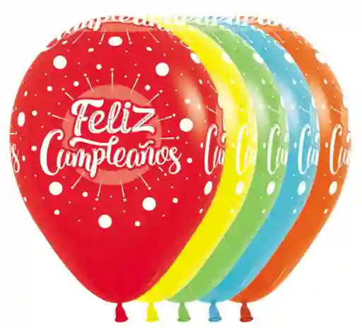 Globos Bombas R-12 X12 Unds Fashion Surtido Inf. Feliz Cumpleaños Multicolor