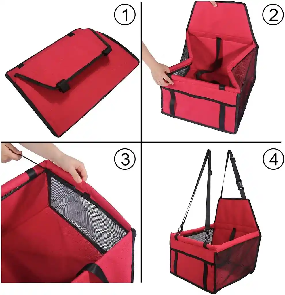 Silla De Carro Para Mascotas - Rojo