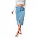 Falda Jean Denim Midi Azul Claro