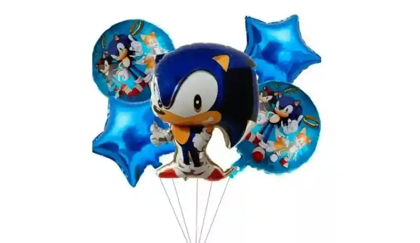 Bouquet De Globos X5 Pcs Sonic