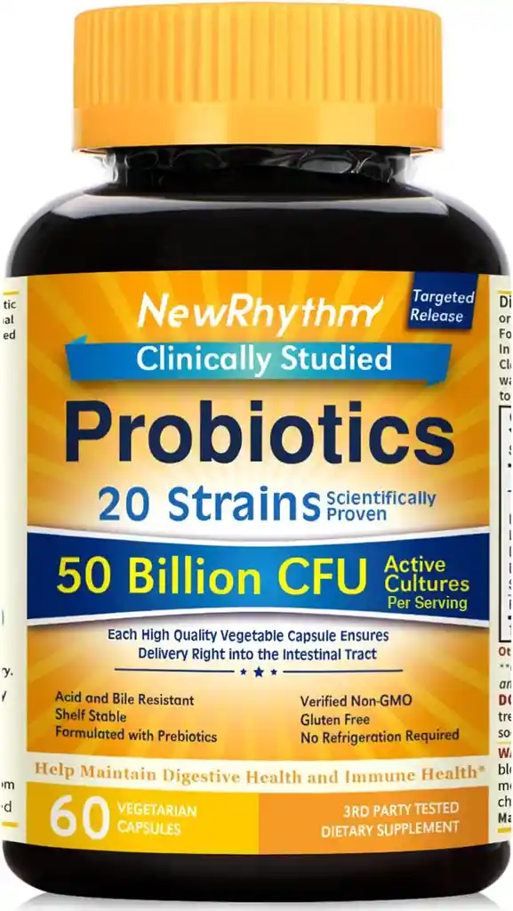 Newrhythm Probióticos 50 Billones Cfu 20 Cepas 60 Cápsulas