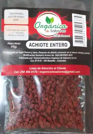 Achiote Entero Organica De Sabores 10gr