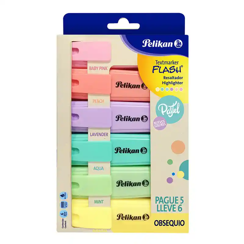 Resaltador Pelikan Flash Pastel *6