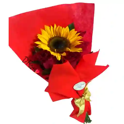 Bouquet De Girasol Y Rosas
