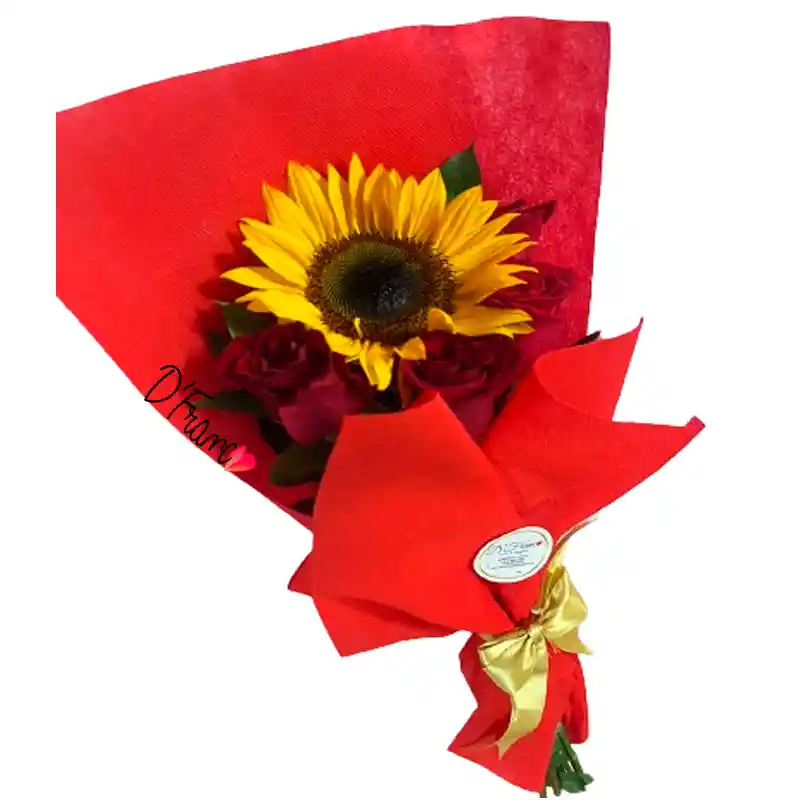 Bouquet De Girasol Y Rosas