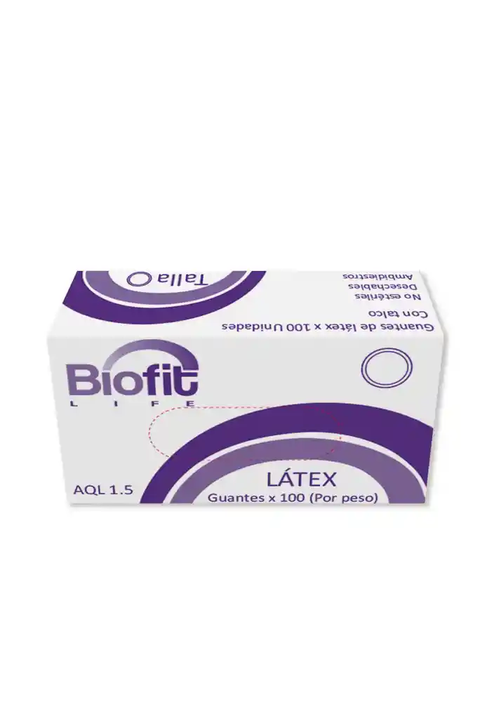 Guante Latex Biofit 100 Unidades Talla S