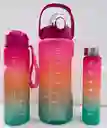 Trio Set Botilitos Motivacionales Femeninos X3 - 2000ml- 1000ml-500ml