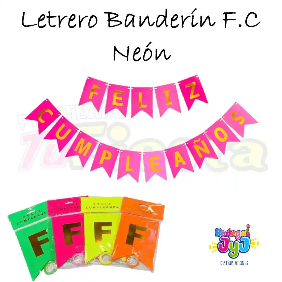 Letrero Banderín Feliz Cumpleaños Neón