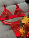 Conjunto 2 Piezas Bordado De Ropa Interior Panty Y Top Lenceria