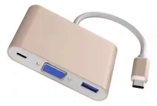 Adaptador Tipo C A Vga, Mas Un Puerto Usb Y Un Tipo C