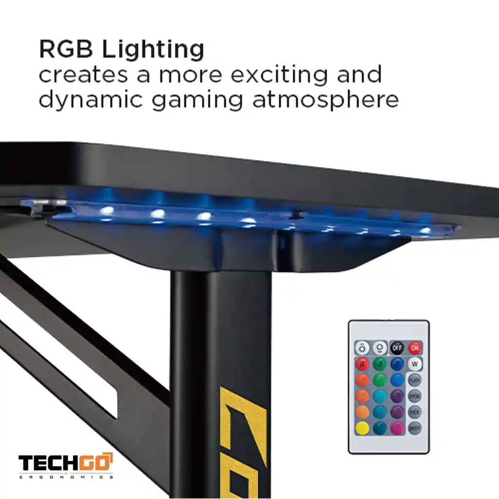 Escritorio Gamer Con Luces Rgb, Techgo Mpcg-01 / 120x60x75cm