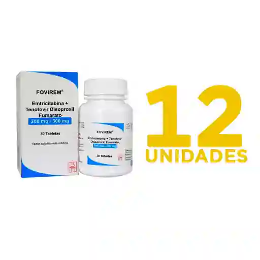 Prep X 12 Vih Tratamiento Anual Protege 99.9% Del Vih/sida Fovirem Emtricitabina Tenofovir Disoproxil Fumarato 200/300