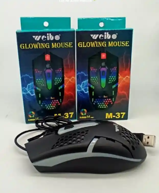 Mouse Rbg 3200 Dpi Usb Cable Weibo Glowing Mouse M-37 Ergonomico