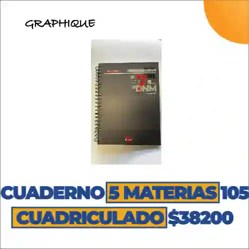 Cuaderno 5 Materias Cuadriculado Portadas Para Hombre 105