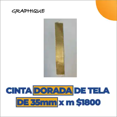 Cinta De Tela Razo O Ilusión Dorada De 35 Mm Metro