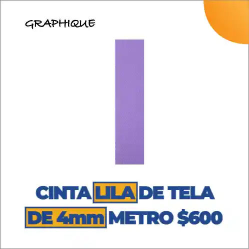 Cinta De Tela Razo O Ilusión Lila De 4 Mm Metro