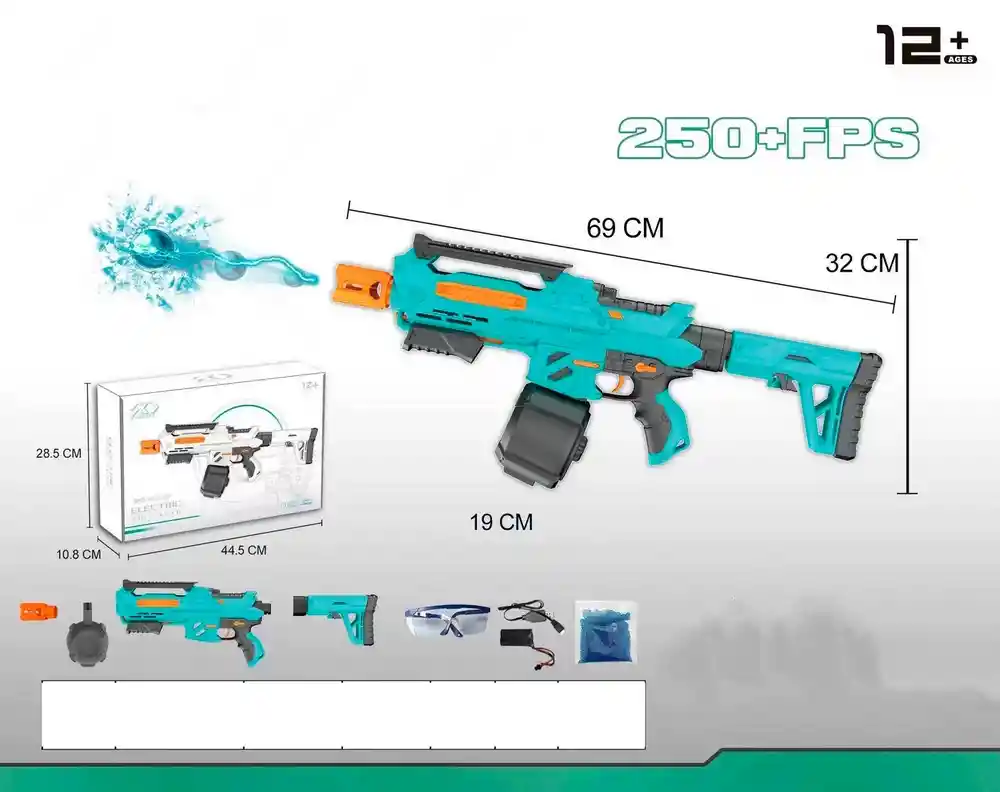 Rifle Pistola Hidrogel Recargable Automatica + Accesorios