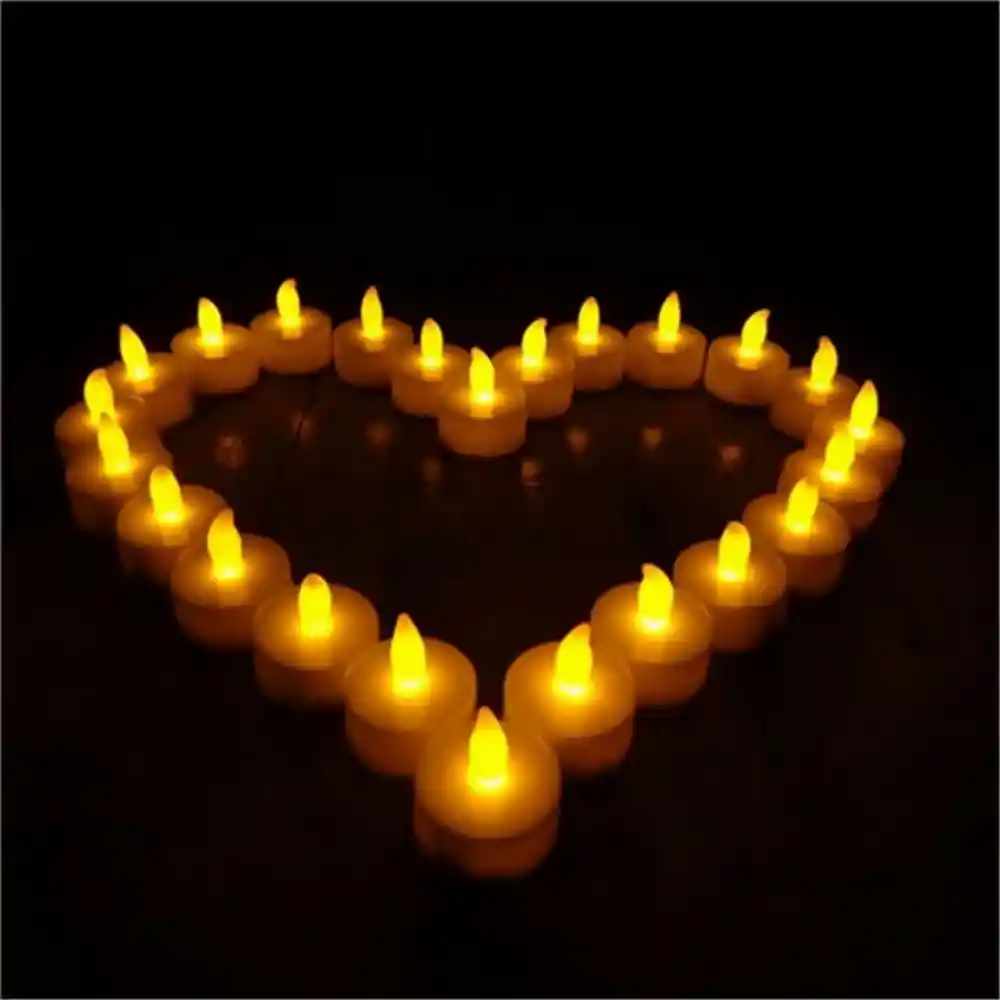 Vela Luz Led Navideña X 24 Velitas Blancas Decoracion Evento